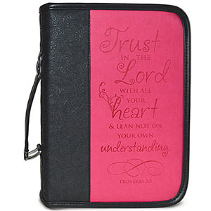 Bible Cover Heat Stamp Pink & Black Trust Prov. 3:5