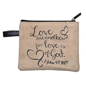 "Love One Another" Leather Coin Purse
