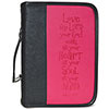 Bible Cover Heat Stamp Pink & Black Love Matthew 22:37 
