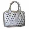 Chrome Studded Purse Style Bible Cover Metallic Silver